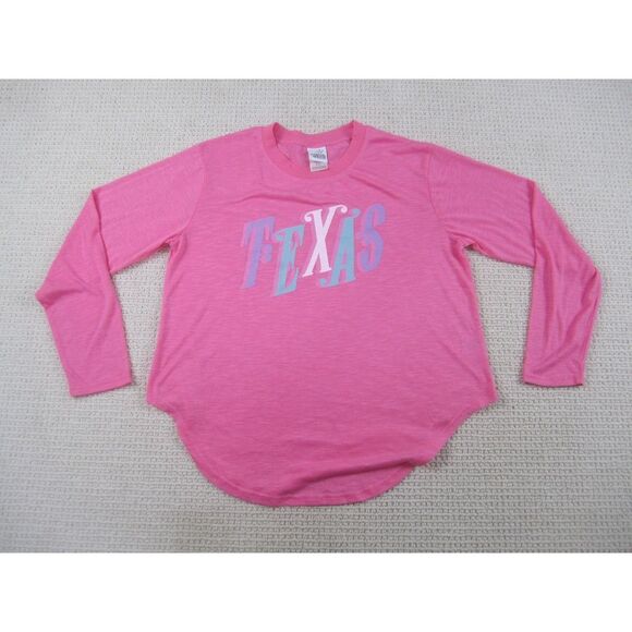 Texas Shirt Womens XL Pink Long Sleeve Sweatshirt‎ Crew Neck Creative Apparel - Picture 1 of 9
